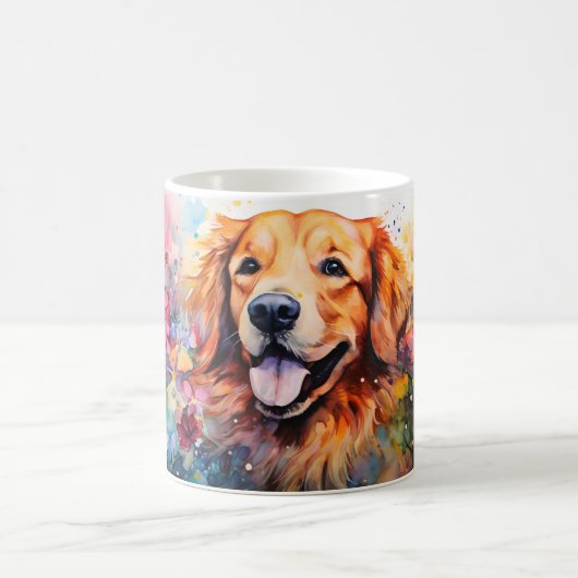 Watercolor Dog Mug Wrap モーフィングマグカップ (中央)