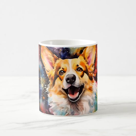 Watercolor Dog Mug Wrap モーフィングマグカップ (中央)