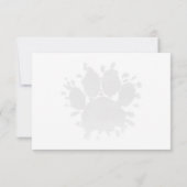 Watercolor Dog Paw Print Black White Custom Name ノートカード (裏面)
