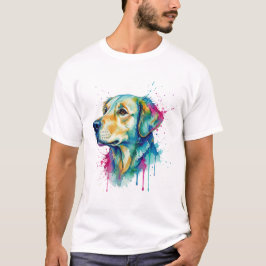 Watercolor Dog Portrait Splash of Soul T-Shirt Tシャツ