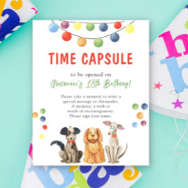 Watercolor DOG Time Capsule 1st birthday ポスター