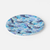 watercolor dolphin fish seamless pattern ペーパープレート (アングル)