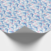 Watercolor Dolphin Floral ラッピングペーパー (角)