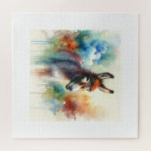 Watercolor Donkey 080824AREF138 - Watercolor ジグソーパズル (横)