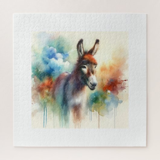 Watercolor Donkey 080824AREF138 - Watercolor ジグソーパズル (縦)