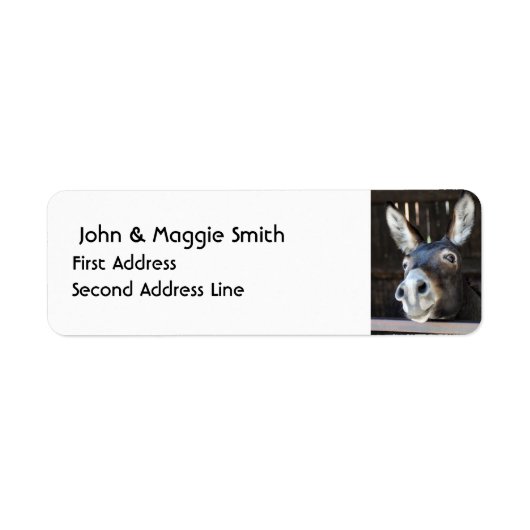 Watercolor Donkey Animal Nature Art Label ラベル (正面)