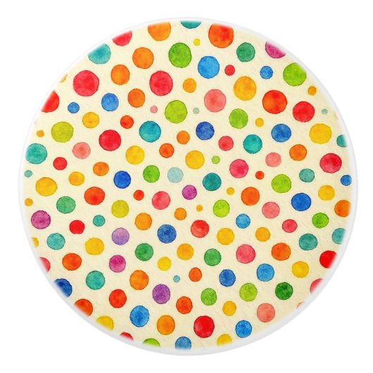 Watercolor Dots Knob. セラミックノブ (正面)