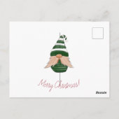 Watercolor drawing Christmas gnome  ポストカード (裏面)