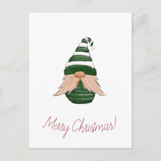 Watercolor drawing Christmas gnome  ポストカード (正面)