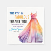 Watercolor Dress 30th Birthday Elegant & Feminine スタンダードカクテルナプキン (正面)