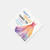 Watercolor Dress 30th Birthday Elegant & Feminine スタンダードカクテルナプキン (角)