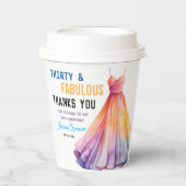 Watercolor Dress 30th Birthday Elegant & Feminine  紙コップ (正面)