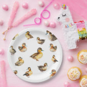 Watercolor Duck Patterned Paper Plate ペーパープレート (パーティー)