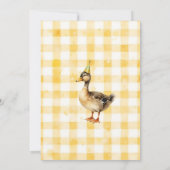 Watercolor Duck Teal, Yellow Birthday Party 招待状 (裏面)