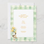 Watercolor Duck Teal, Yellow First Birthday Party 招待状 (裏面)