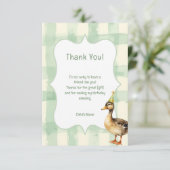 Watercolor Duck with Teal Birthday Party  サンキューカード (スタンド正面)