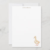 Watercolor Duckling Duck Personalized Stationery ノートカード (正面)