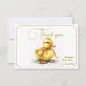 Watercolor Duckling Splash Gender Neutral  サンキューカード (正面)
