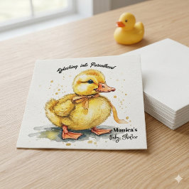 Watercolor Duckling Splash Gender Neutral  スタンダードカクテルナプキン