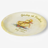 Watercolor Duckling Splash Gender Neutral ペーパープレート (アングル)