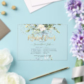 Watercolor Dusty Blue Eucalyptus Rehearsal Dinner アクリル招待状 (インサイチュ (ウェディング))