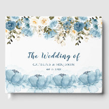 Watercolor Dusty Blue Floral Wedding 