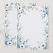 Watercolor Dusty Blue Wedding Program プログラム (正面/裏面)