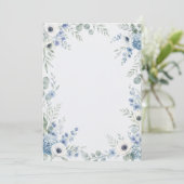Watercolor Dusty Blue Wedding Program プログラム (スタンド正面)