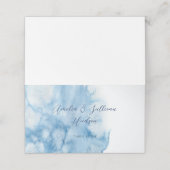 Watercolor Dusty Blue Winter Wedding Place Card プレイスカード (外部開封)