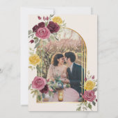 Watercolor Dusty Country Burgundy Roses On Cream 招待状 (裏面)