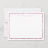 Watercolor dusty Pink Scalloped Nursery Note Card 案内状 (正面)