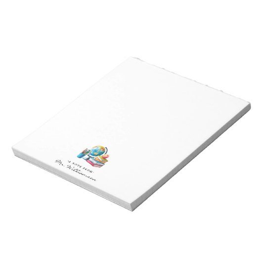 Watercolor Earth Books Apple | モノグラム先生 ノートパッド (回転)