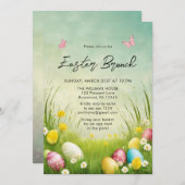 Watercolor Easter Brunch Egg Hunt Invitation 招待状 (正面/裏面)