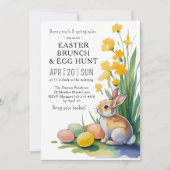 Watercolor Easter Brunch Egg Hunt Invitation 招待状 (正面)