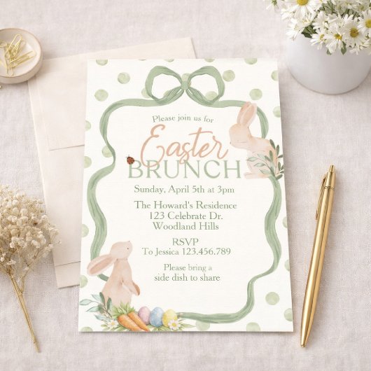 Watercolor Easter Brunch Invitation | Bunny & Gree 招待状