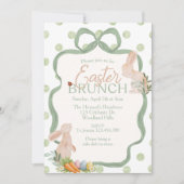 Watercolor Easter Brunch Invitation | Bunny & Gree 招待状 (正面)