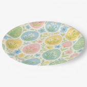 Watercolor Easter Egg Floral Paper Plates ペーパープレート (アングル)