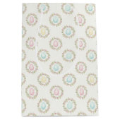 Watercolor Easter Egg Floral Wreath  ミディアムペーパーバッグ (正面)