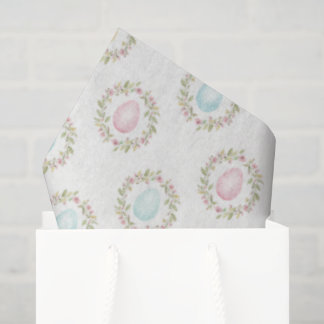 Watercolor Easter Egg Floral Wreath  薄葉紙