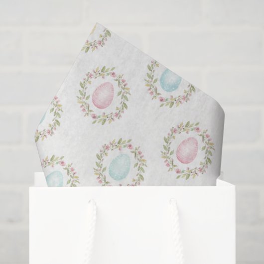 Watercolor Easter Egg Floral Wreath  薄葉紙 (ギフトバッグ)
