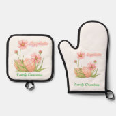 Watercolor Easter Egg Personalized  鍋つかみ&鍋敷きセット (正面)