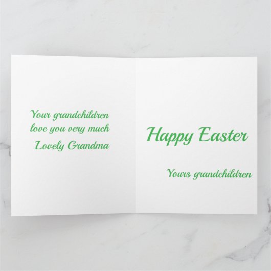 Watercolor Easter Egg Personalized Folded Card カード (内部)