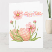 Watercolor Easter Egg Personalized Folded Card カード (正面)