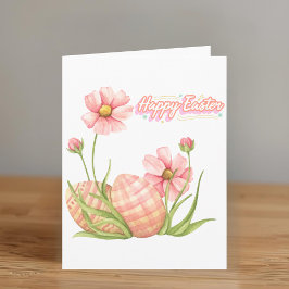 Watercolor Easter Egg Personalized Folded Card カード