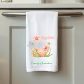 Watercolor Easter Egg Personalized Kitchen Towels キッチンタオル