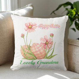 Watercolor Easter Egg Personalized Throw Pillow クッション