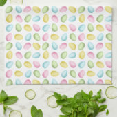 Watercolor Easter Eggs Pattern In Pastel Colors キッチンタオル (折り畳み)