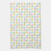 Watercolor Easter Eggs Pattern In Pastel Colors キッチンタオル (縦)