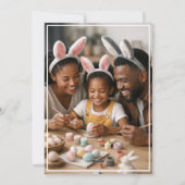 Watercolor Easter Hydrangea Cute Bunny Photo シーズンカード (裏面)