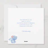 Watercolor Easter Hydrangea Wreath Cute Bunny シーズンカード (裏面)